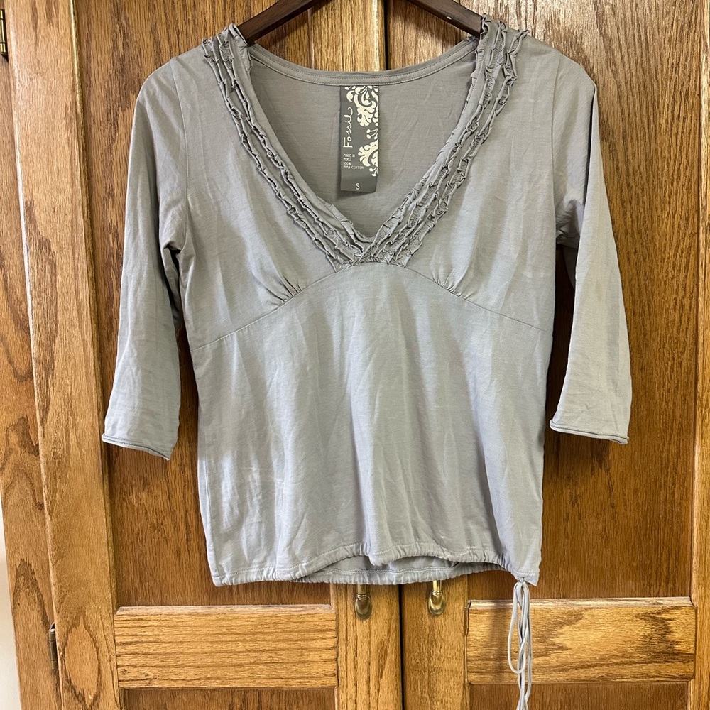 Fossil Gray Cotton Blouse S